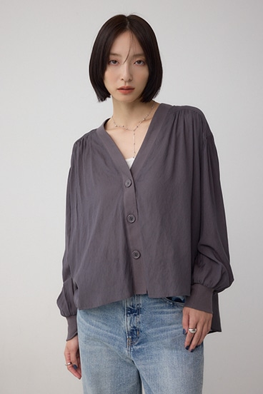 リブ付きシャツカーディガン 詳細画像