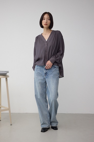 リブ付きシャツカーディガン 詳細画像