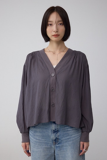 リブ付きシャツカーディガン 詳細画像