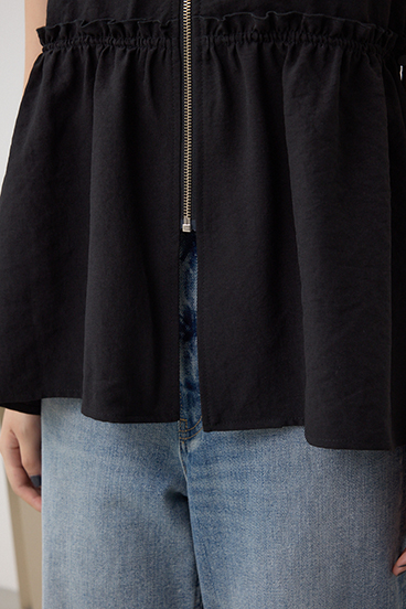 ジップペプラムサイドドロストベスト 詳細画像