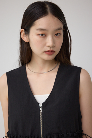 ジップペプラムサイドドロストベスト 詳細画像