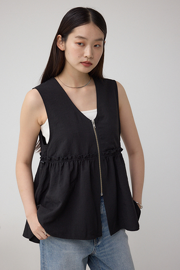 ジップペプラムサイドドロストベスト 詳細画像