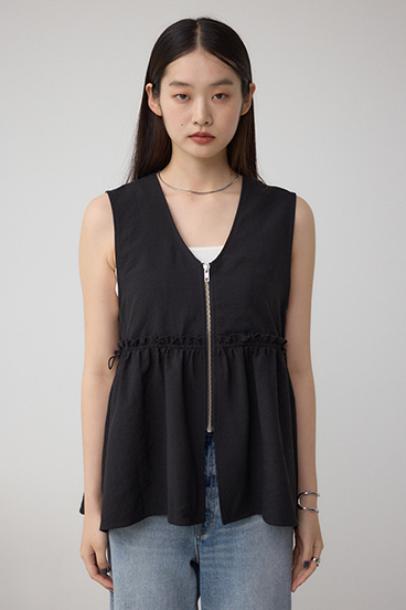 ジップペプラムサイドドロストベスト 詳細画像