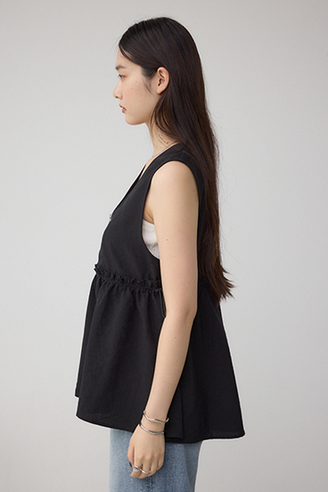 ジップペプラムサイドドロストベスト 詳細画像