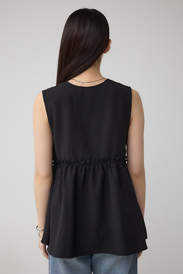 ジップペプラムサイドドロストベスト 詳細画像