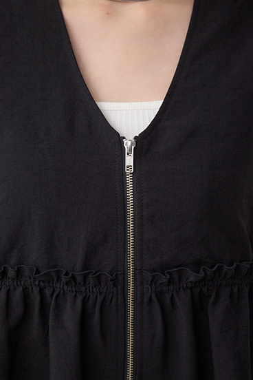 ジップペプラムサイドドロストベスト 詳細画像