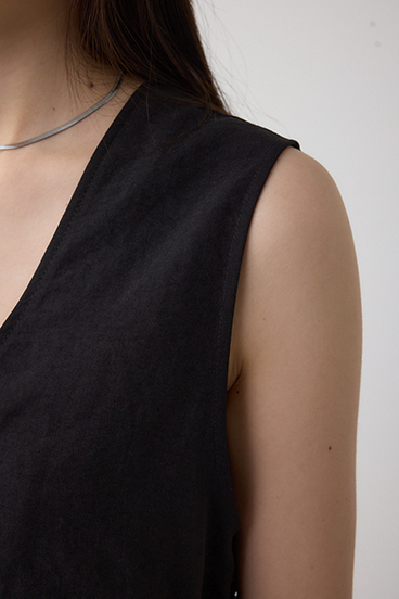 ジップペプラムサイドドロストベスト 詳細画像