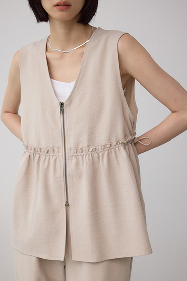 ジップペプラムサイドドロストベスト