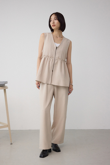 ジップペプラムサイドドロストベスト 詳細画像