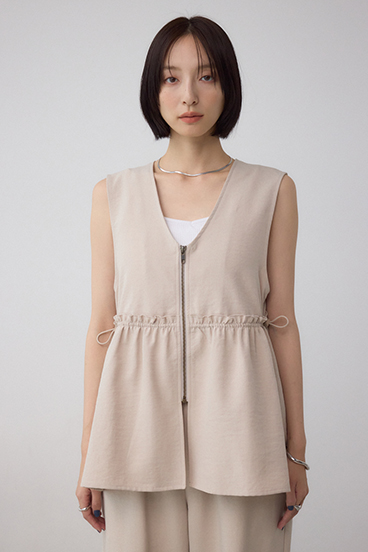 ジップペプラムサイドドロストベスト 詳細画像