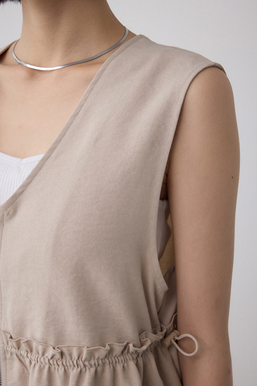 ジップペプラムサイドドロストベスト 詳細画像