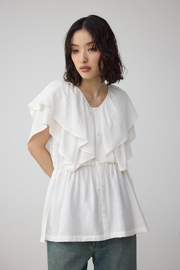 ラッフルペプラムブラウス 詳細画像