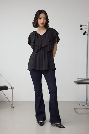 ラッフルペプラムブラウス 詳細画像