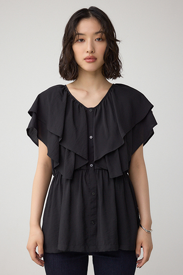 ラッフルペプラムブラウス 詳細画像