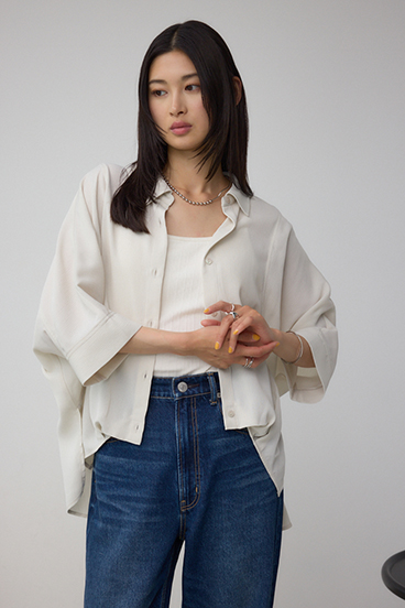 楊柳タックヘムコクーンシャツ 詳細画像