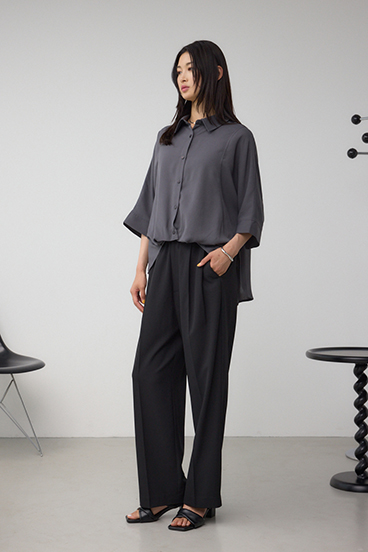 楊柳タックヘムコクーンシャツ 詳細画像