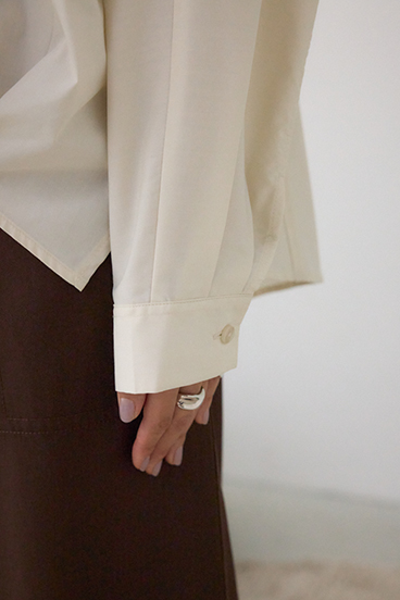 タックヘム長袖コクーンシャツ 詳細画像