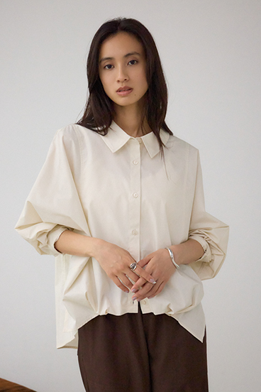 タックヘム長袖コクーンシャツ 詳細画像