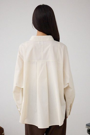 タックヘム長袖コクーンシャツ 詳細画像
