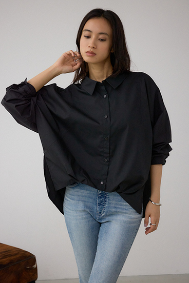 タックヘム長袖コクーンシャツ 詳細画像