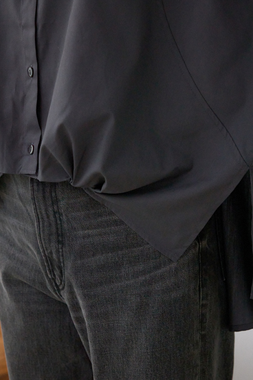 タックヘム長袖コクーンシャツ 詳細画像