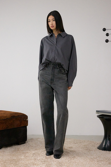 タックヘム長袖コクーンシャツ 詳細画像