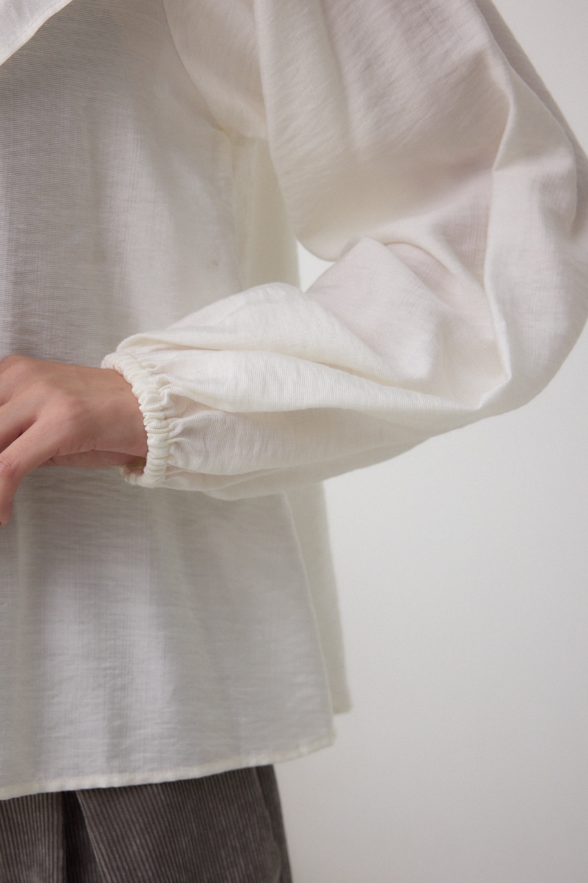 【着丈バリエ】レースアップラッフルブラウス 詳細画像