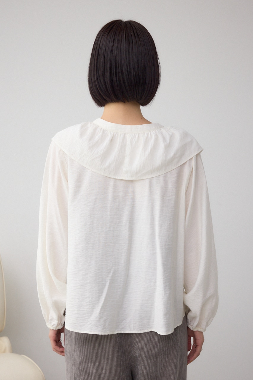 【着丈バリエ】レースアップラッフルブラウス 詳細画像
