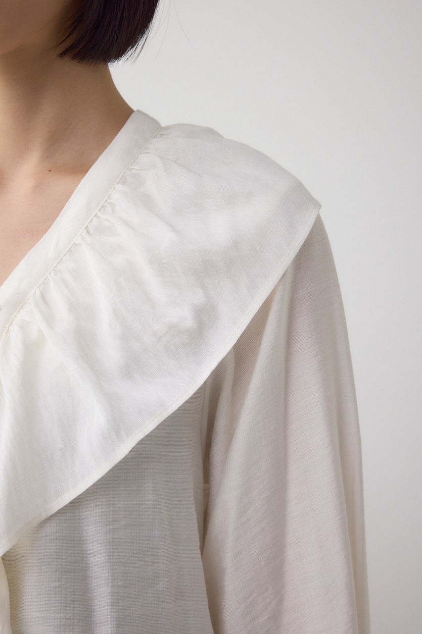 【着丈バリエ】レースアップラッフルブラウス 詳細画像