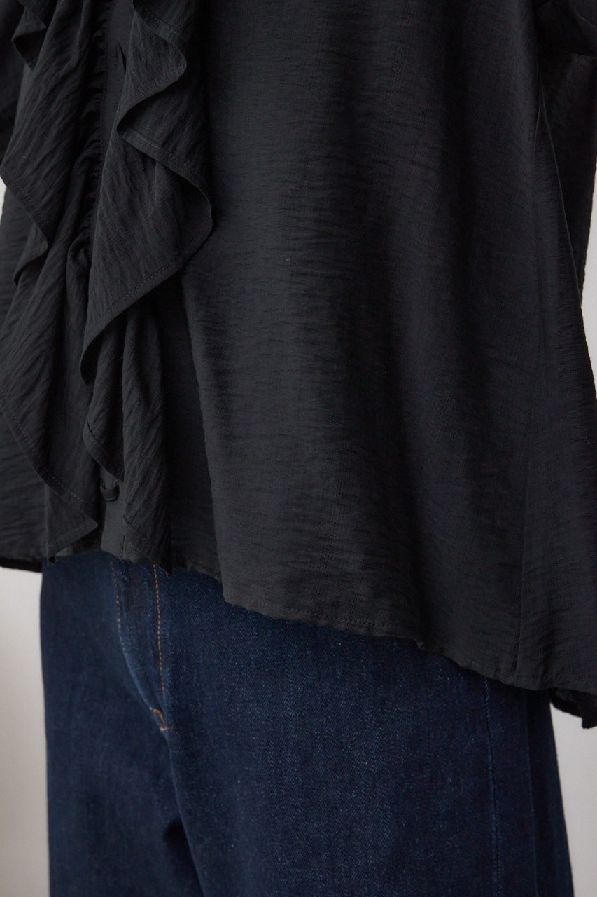 【着丈バリエ】レースアップラッフルブラウス 詳細画像