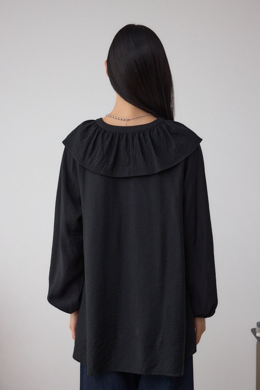 【着丈バリエ】レースアップラッフルブラウス 詳細画像