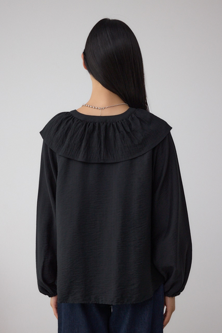 【着丈バリエ】レースアップラッフルブラウス 詳細画像