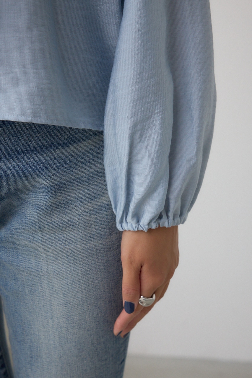 【着丈バリエ】レースアップラッフルブラウス 詳細画像