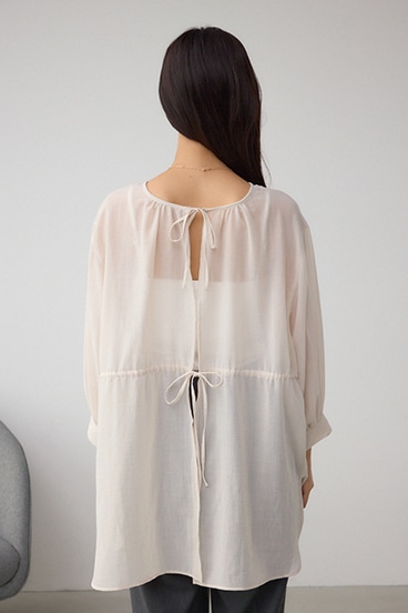 前後2WAY5分袖前リボンブラウス 詳細画像