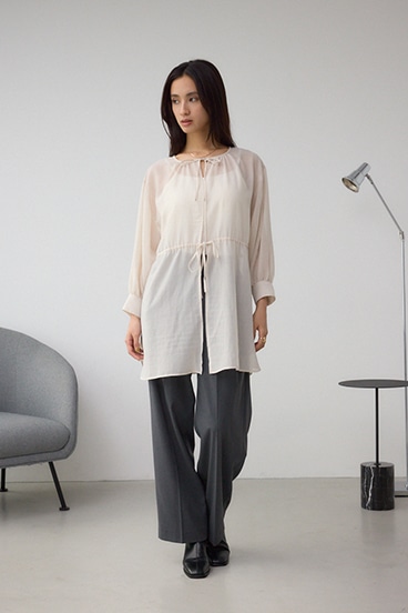 前後2WAY5分袖前リボンブラウス 詳細画像