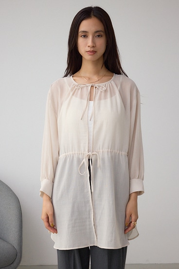 前後2WAY5分袖前リボンブラウス 詳細画像