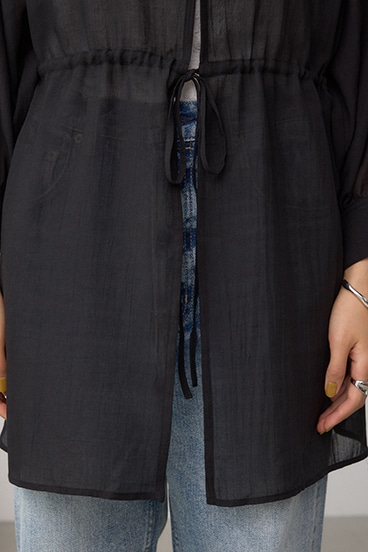 前後2WAY5分袖前リボンブラウス 詳細画像