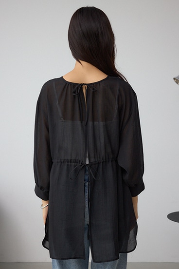 前後2WAY5分袖前リボンブラウス 詳細画像