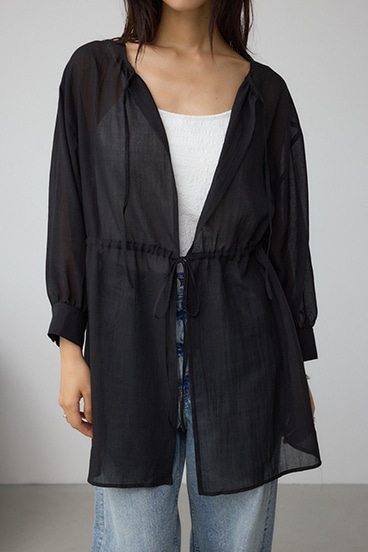 前後2WAY5分袖前リボンブラウス