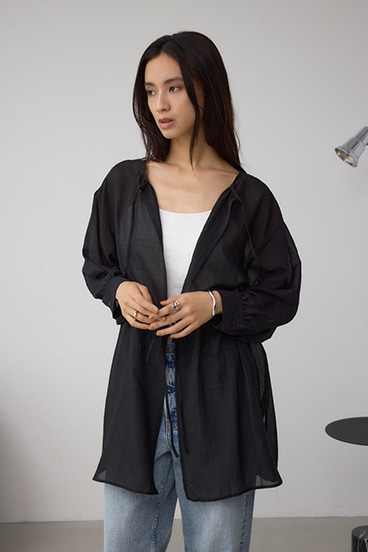 前後2WAY5分袖前リボンブラウス 詳細画像