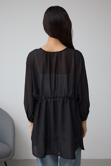 前後2WAY5分袖前リボンブラウス 詳細画像