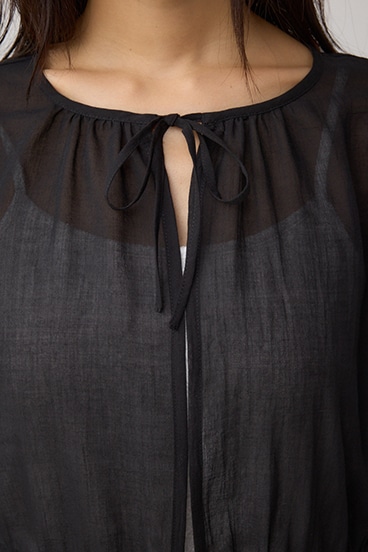 前後2WAY5分袖前リボンブラウス 詳細画像