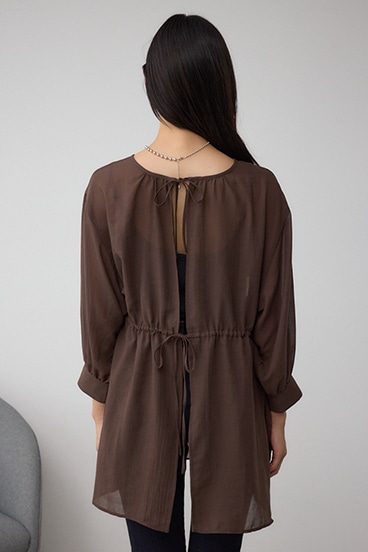 前後2WAY5分袖前リボンブラウス 詳細画像