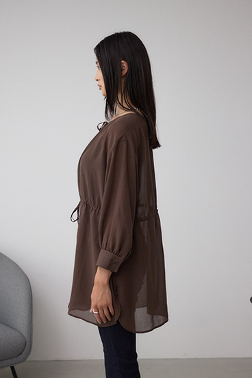 前後2WAY5分袖前リボンブラウス 詳細画像