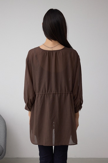 前後2WAY5分袖前リボンブラウス 詳細画像