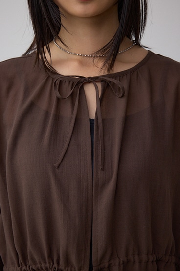 前後2WAY5分袖前リボンブラウス 詳細画像