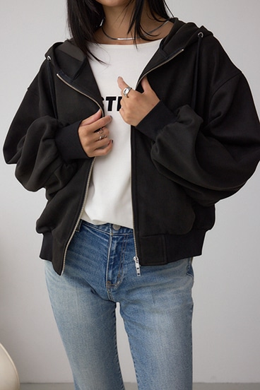 フェイクスエードフーディブルゾン