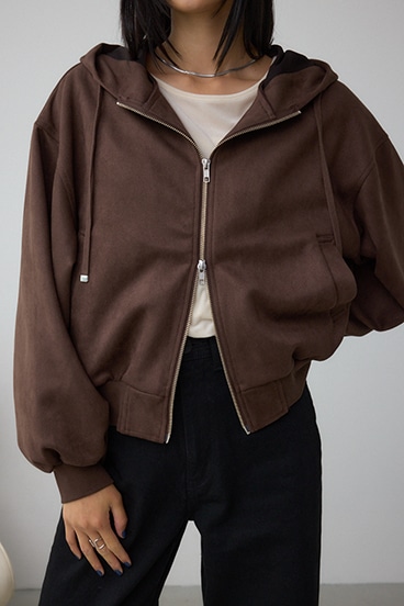 フェイクスエードフーディブルゾン