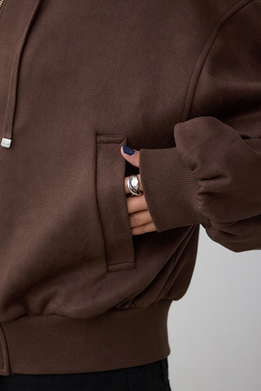 フェイクスエードフーディブルゾン 詳細画像