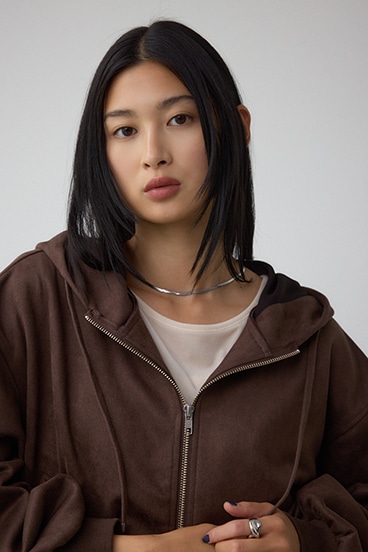 フェイクスエードフーディブルゾン